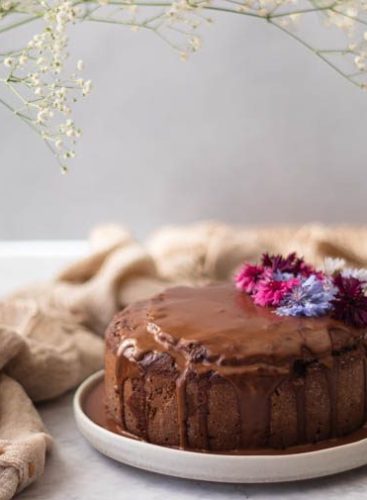 Bolo vegan de chocolate e coco